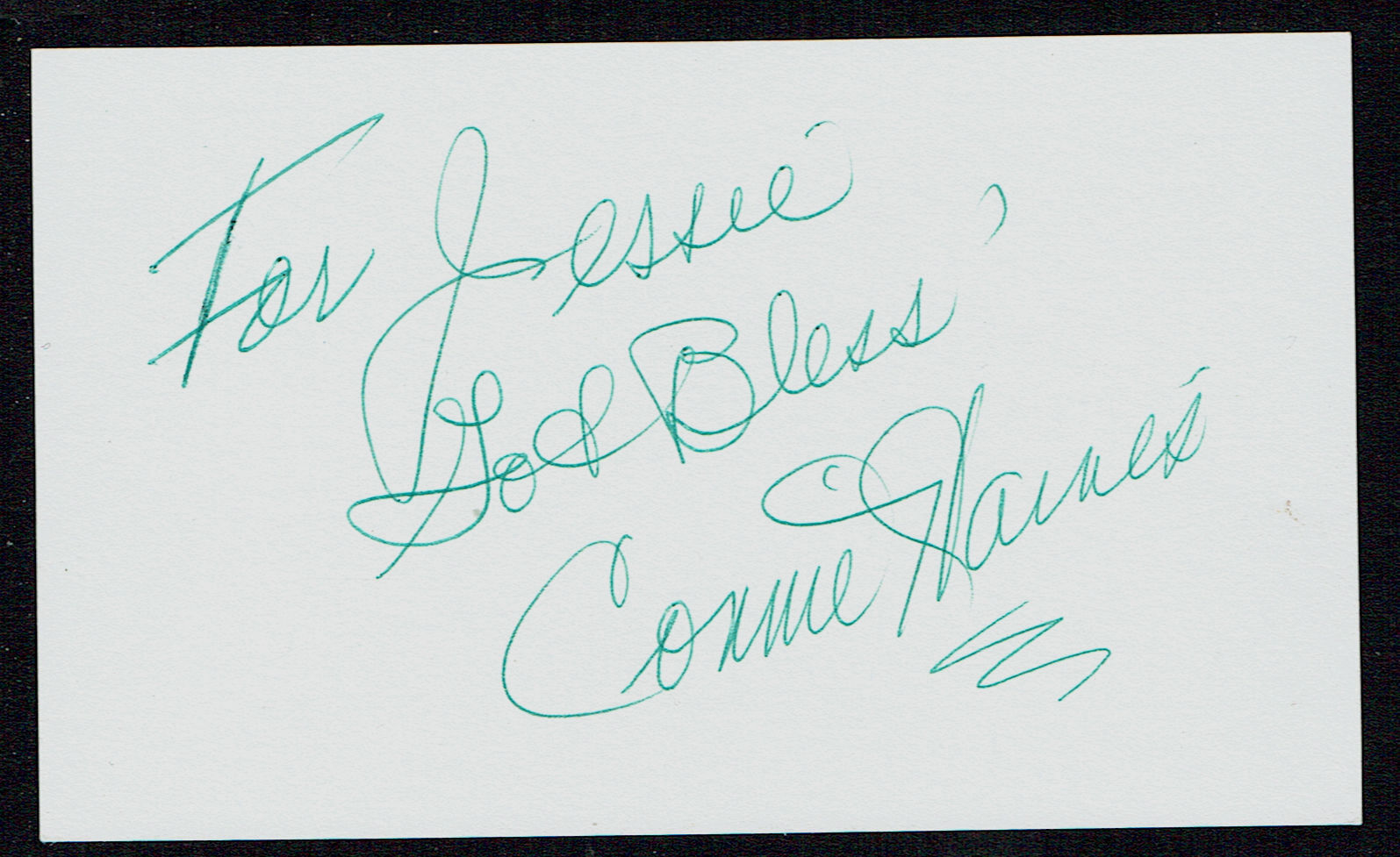 Connie Haines (d. 2008) signed autograph 3x5 index card Singer of Big Band Songs