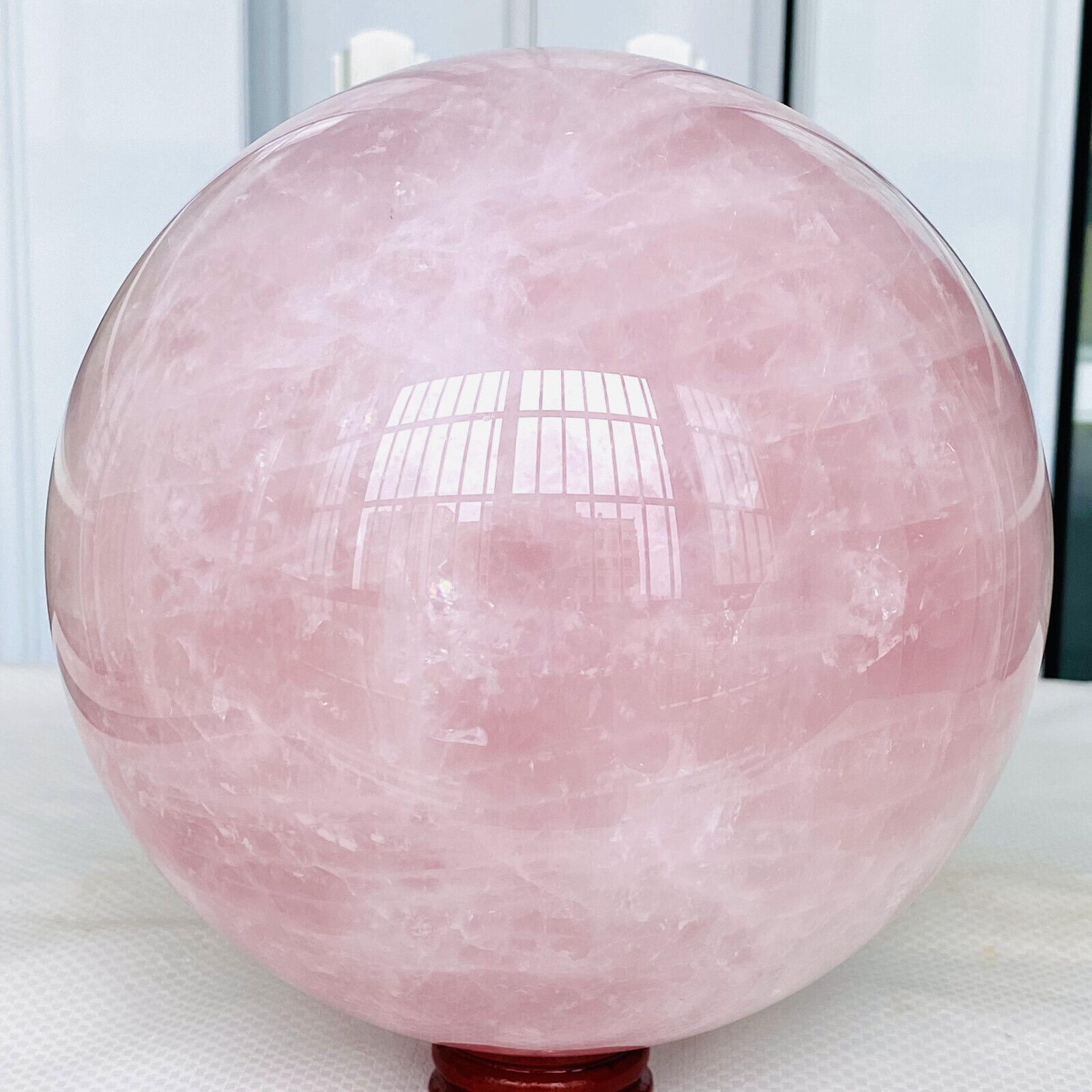 4260g Natural Pink Rose Quartz Sphere Crystal Ball Reiki Healing