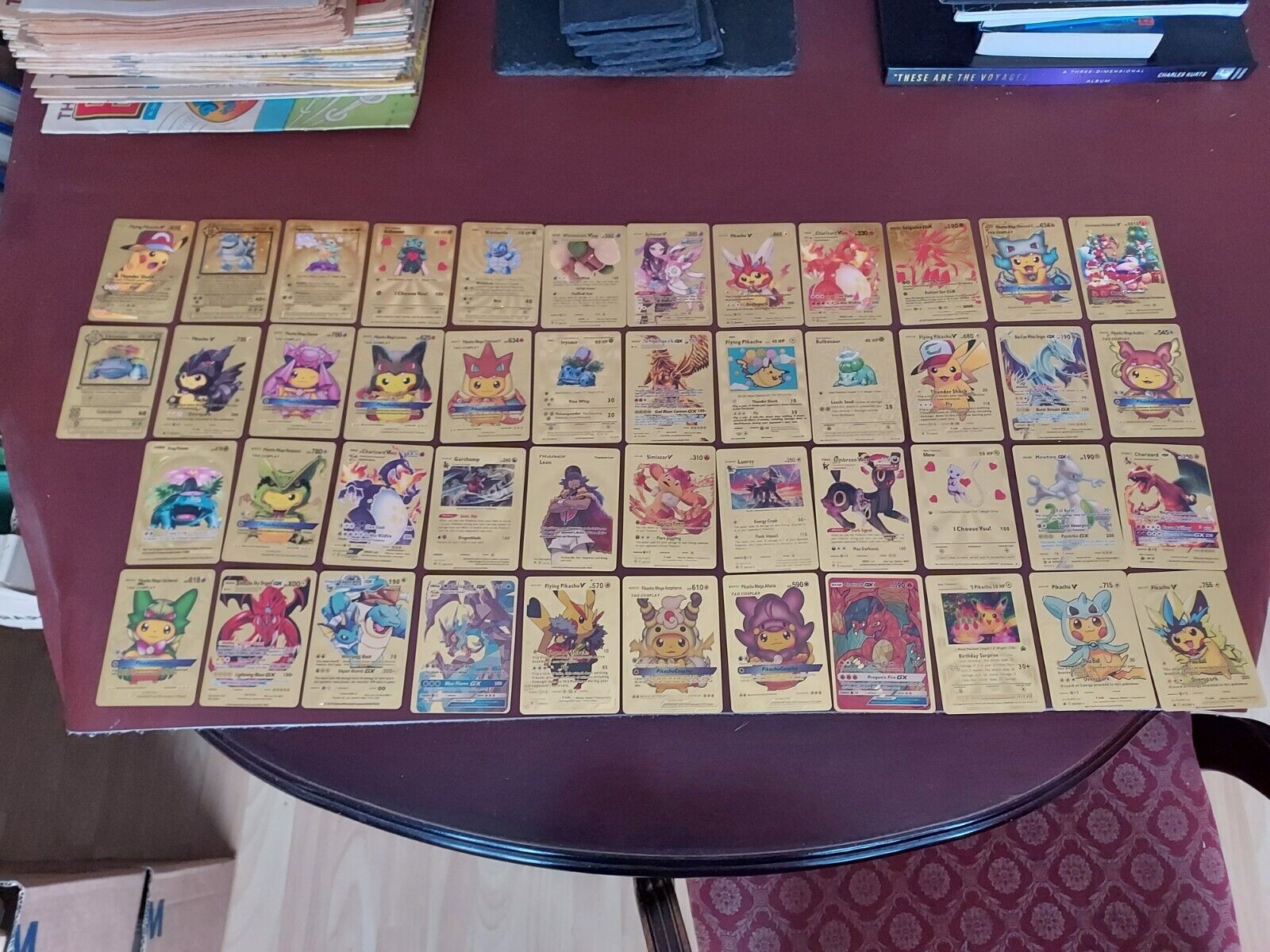 Pokemon gold cards bundle of 46 various cards in excellent condition.