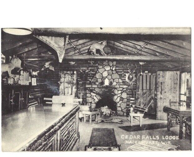 c1950 Cedar Falls Lodge Hazelhurst Wisconsin WI Postcard 