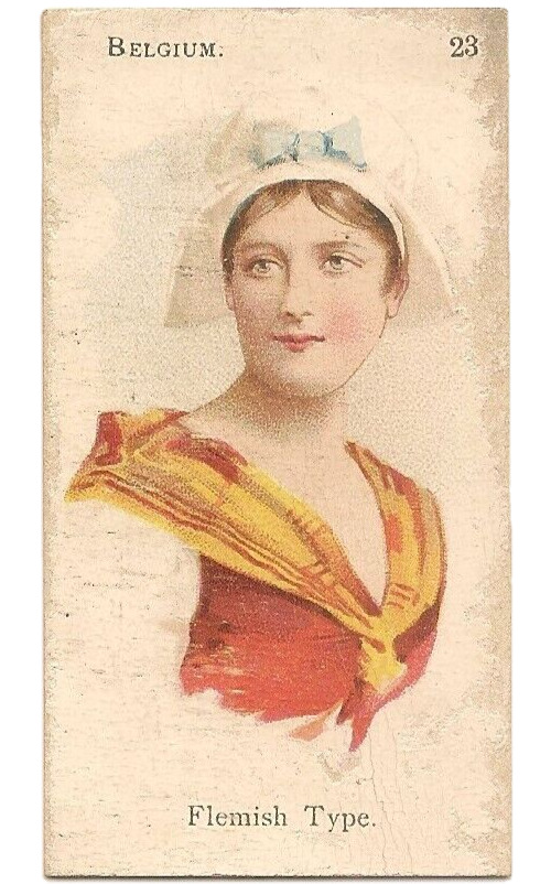 Rare 1895 WILLS National Costume Ladies - Belgium cigarette card.  