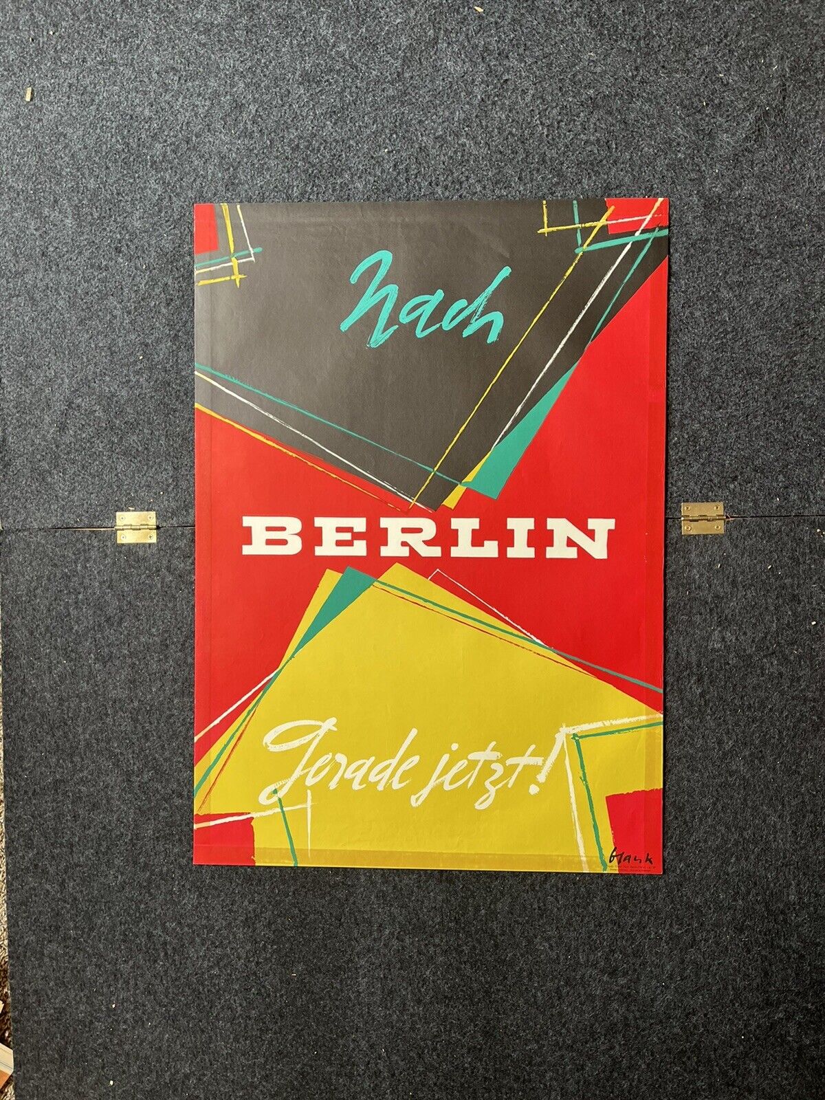 Original 1950s Berlin Travel Advertising Poster - Vintage German Art 23 x 33