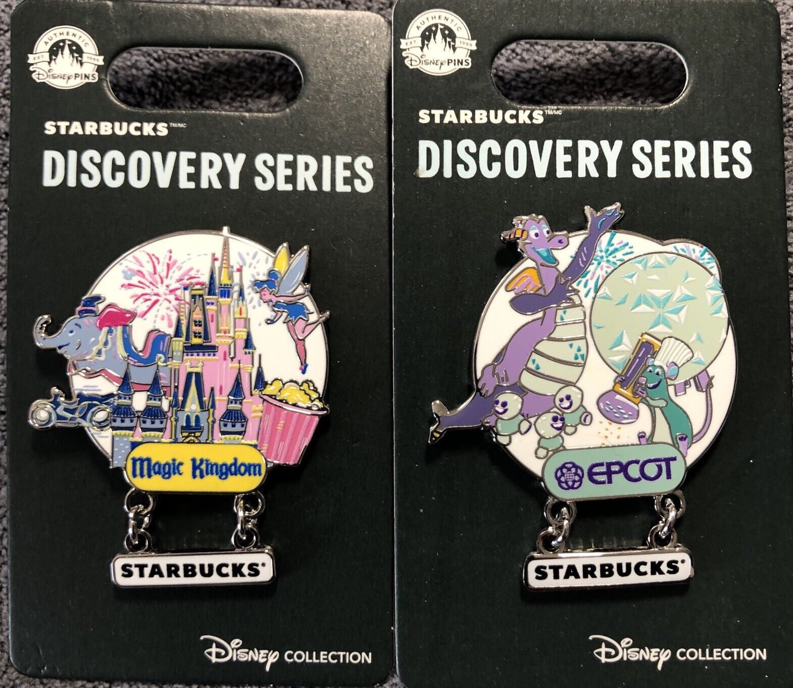 Disney Parks Starbucks Discovery Series Magic Kingdom & Epcot 2 Pins