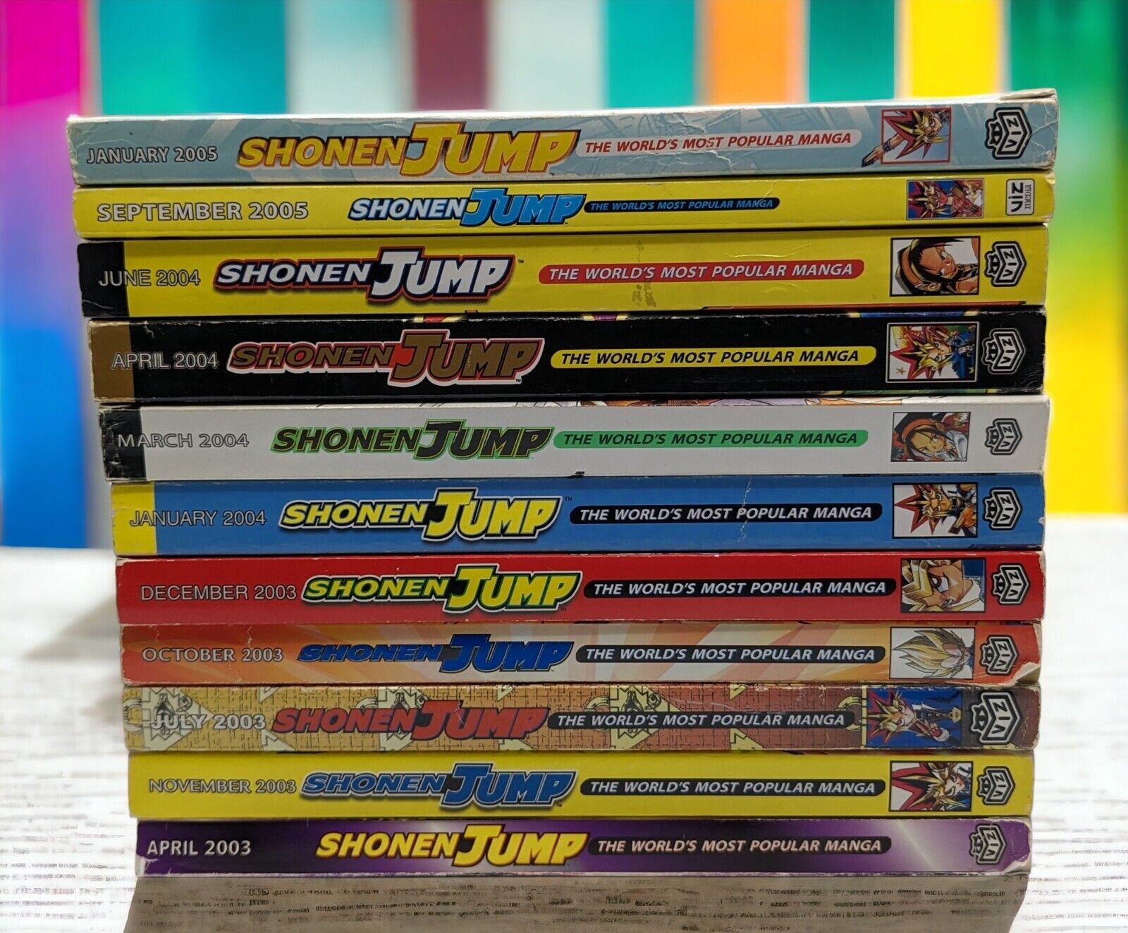 Shonen Jump Manga Magazines Lot YuGiOh One Piece Naruto 2003 2004 2005
