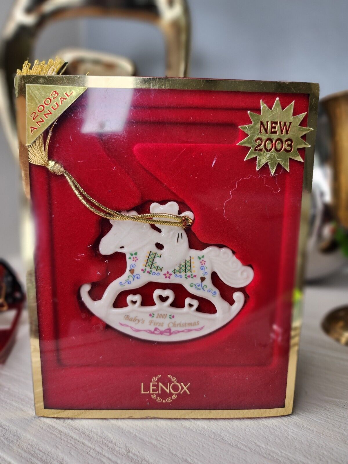 Vintage Lenox Baby's First Christmas 2003 Christmas Ornament/ Rare Annual Lenox 