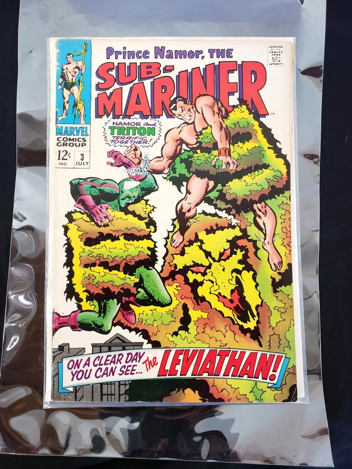 Sub-Mariner #3 Marvel 1968 John Buscema Roy Thomas Triton Namor Comic VF-NM
