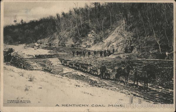 A Kentucky Coal Mine Mining Wrenn & King Antique Postcard Vintage Post Card