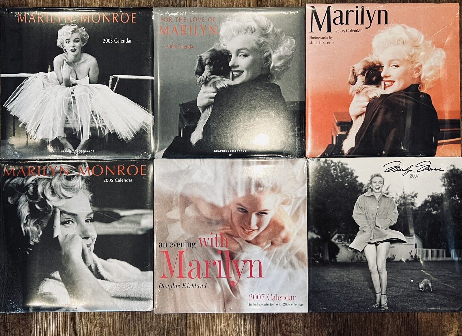 Lot Of 6 Marilyn Monroe Calendars, New In Plastic Wrap 2003-2007