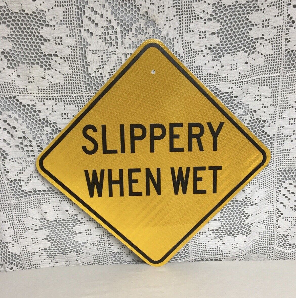 Real Pennsylvania Slippery When Wet Street Road Sign