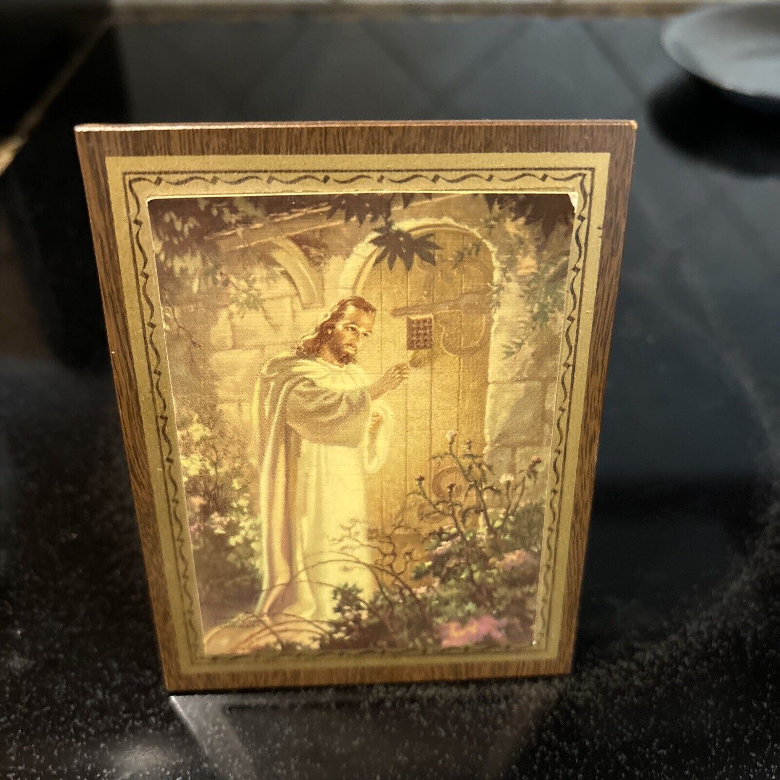 Small Vintage Jesus Christ Knocking at Heavens Door Religious Picture