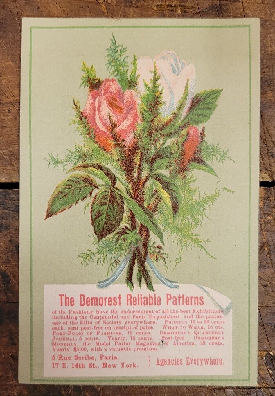 Maison Demorest - Flower Bouquet - New York House - Victorian Trade Card