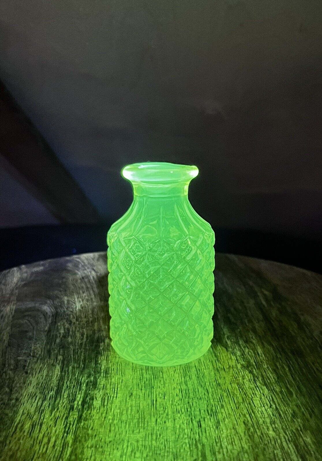 Antique Vaseline Glass Poison Bottle