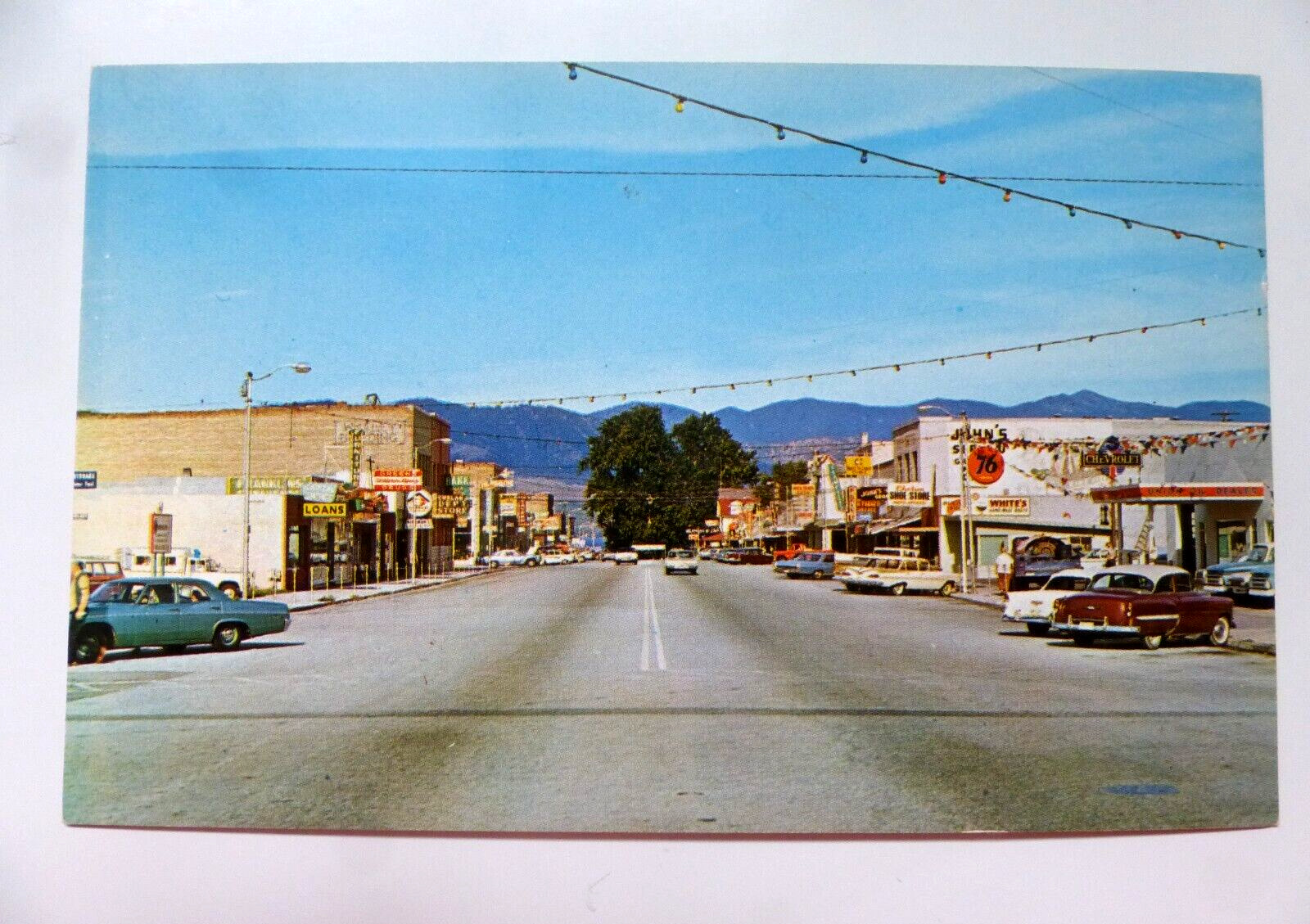 CHELAN, WASHINGTON Post Card, Main Street with CARS, Downtown, Unposted, 1960's