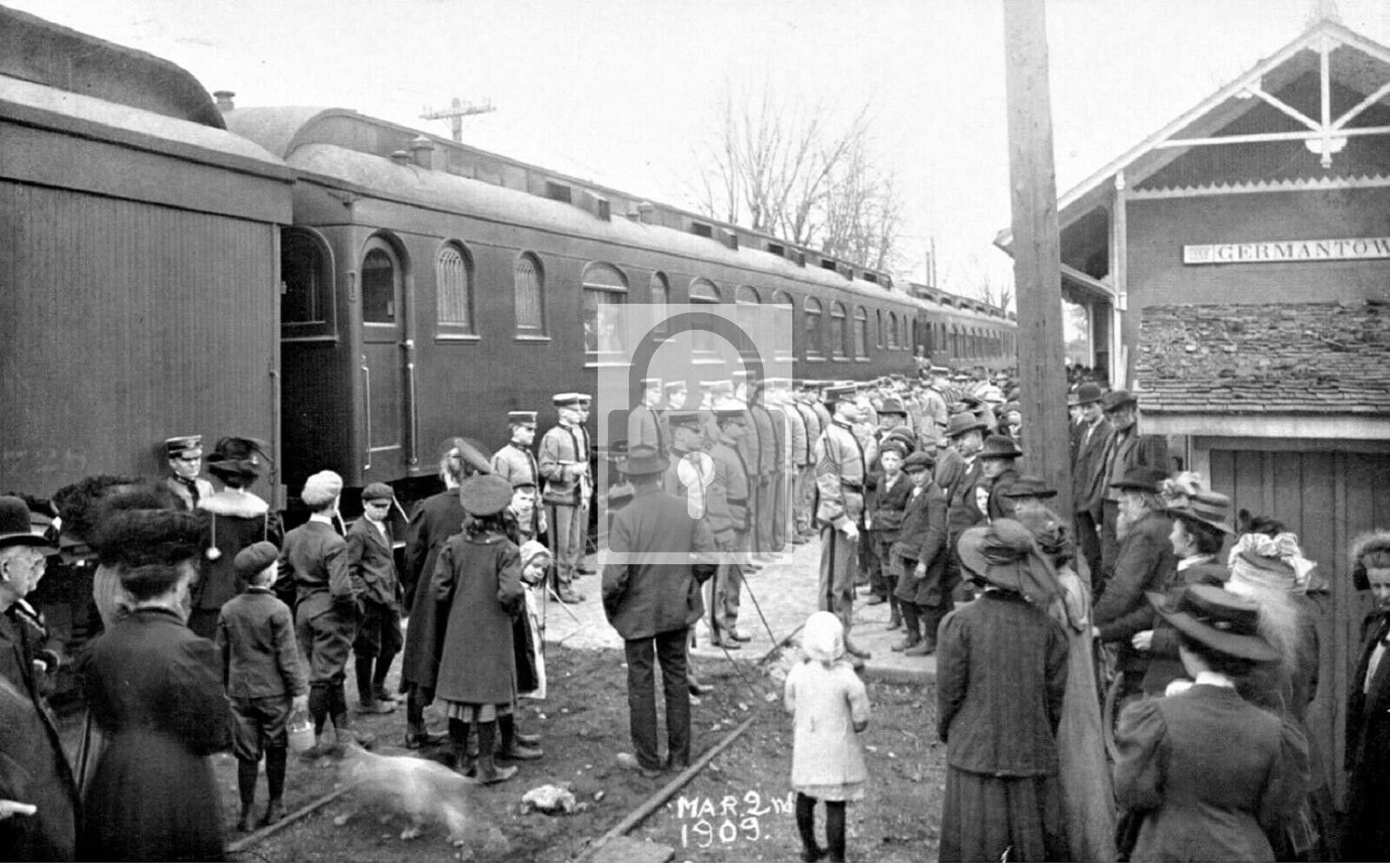 Railroad Train Station Depot Germantown Ohio OH Reprint Postcard