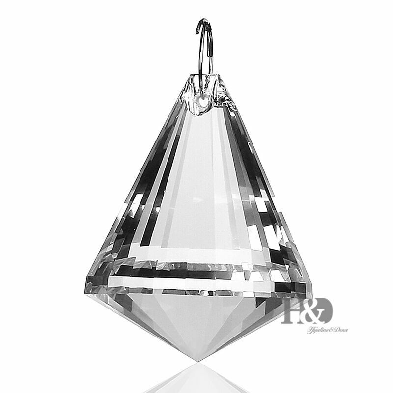 3pcs Clear Chandelier Glass Crystals Lamp Prism Part Hanging Drop Pendants 50MM