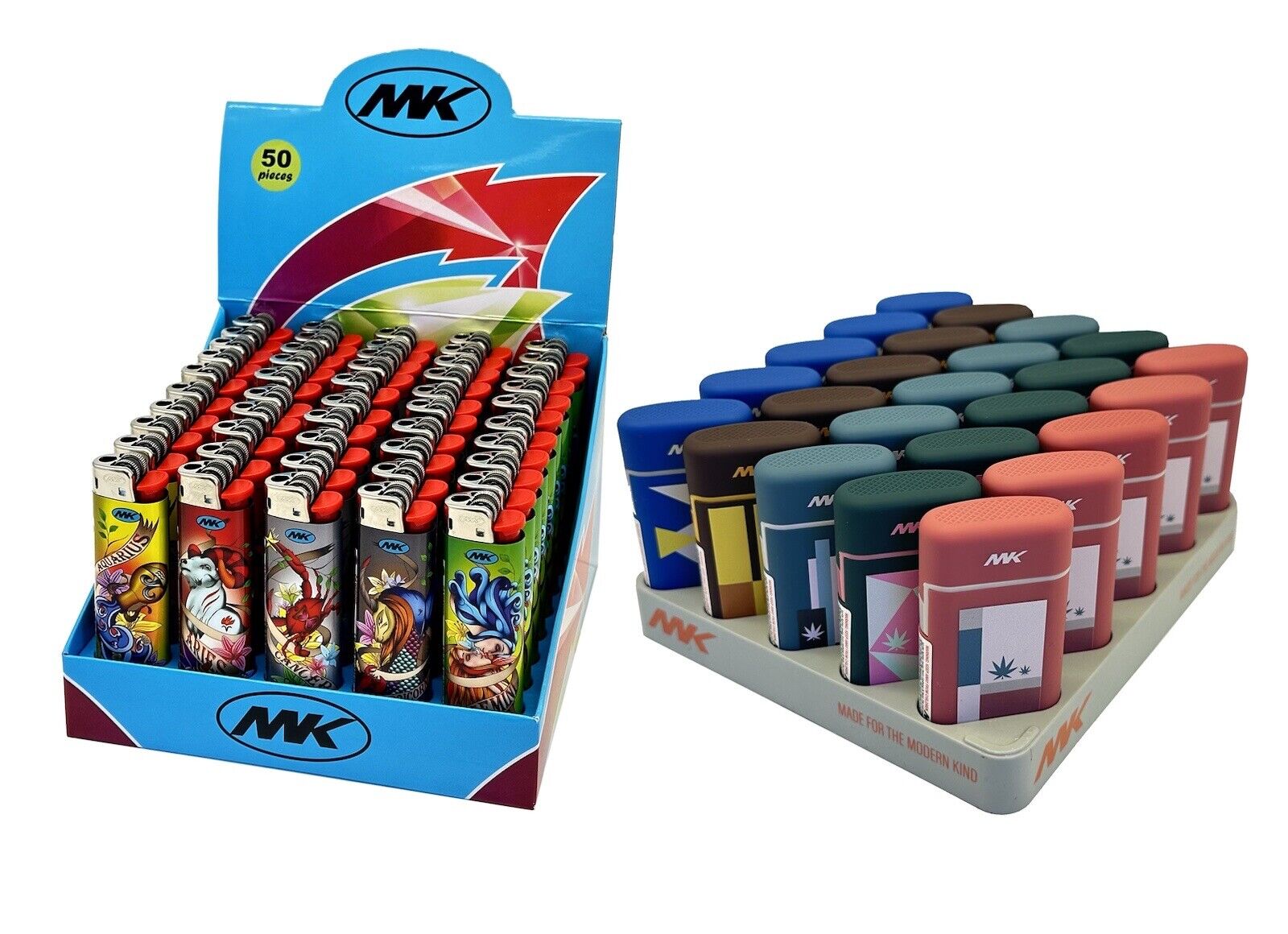 75 X MK Lighters. 50X Large Disposable +25x Torch lighter Refillable. Total 75