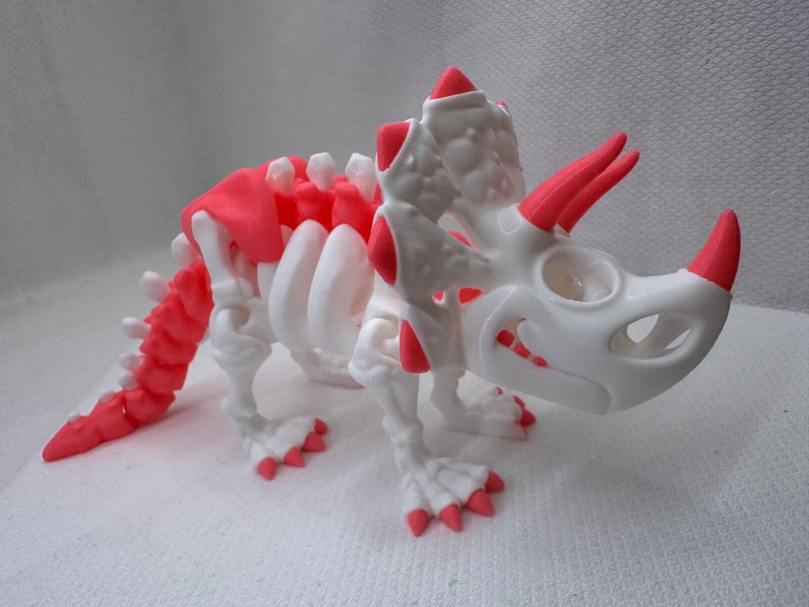 3D Printed Flexi Factory Articulated Skeleton Triceratops Desk Display