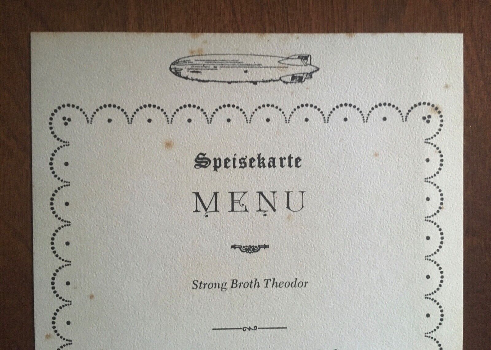 {Vintage} HINDENBURG German Restaurant DINNER MENU Speisekarte