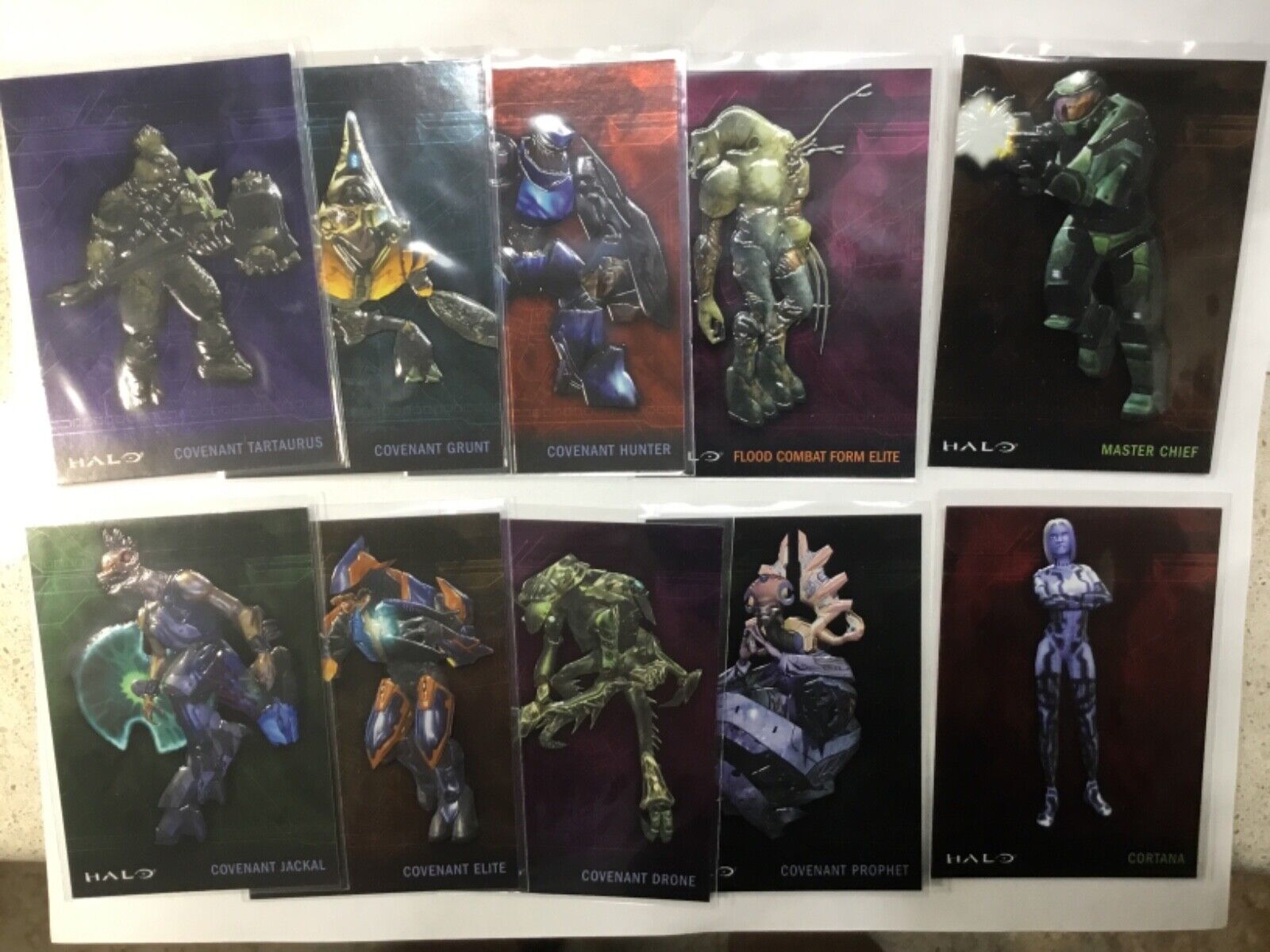 Halo XBOX Trading 10 Card 2007 Topps Master Chief Cortana Embossed Foil Cards