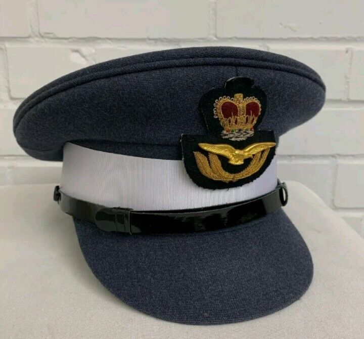 RAF ROYAL AIR FORCE OFFICERS TRAINING DRESS PEAKED CAP -all Sizes , British Army