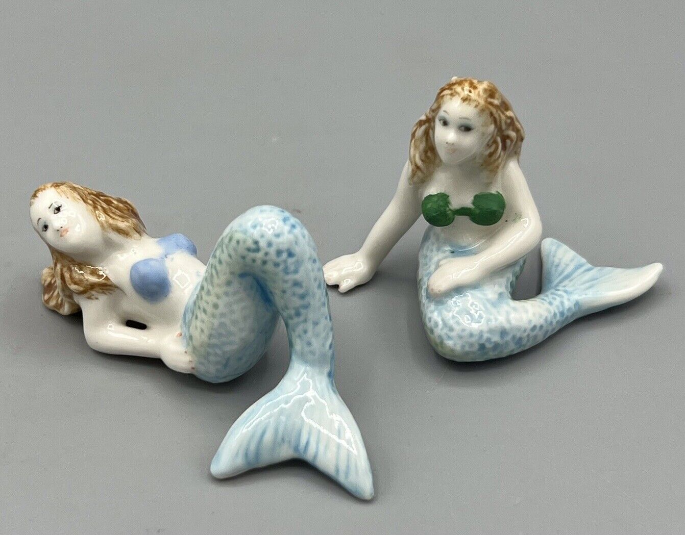 Pair Of Bone China Mermaids