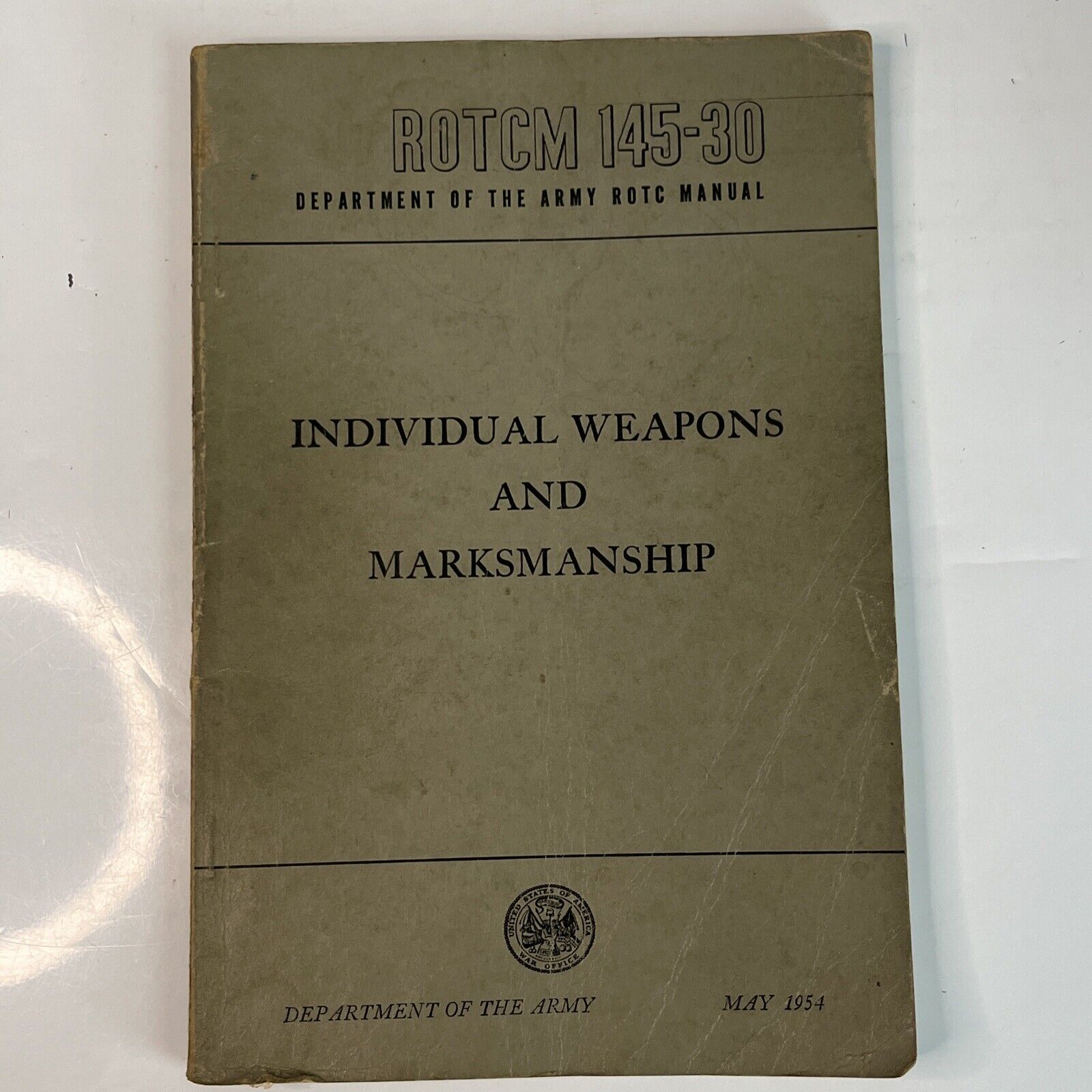 1954 Army ROTC Individual Weapons and Marksmanship ROTCM 145-30 Manual Used May