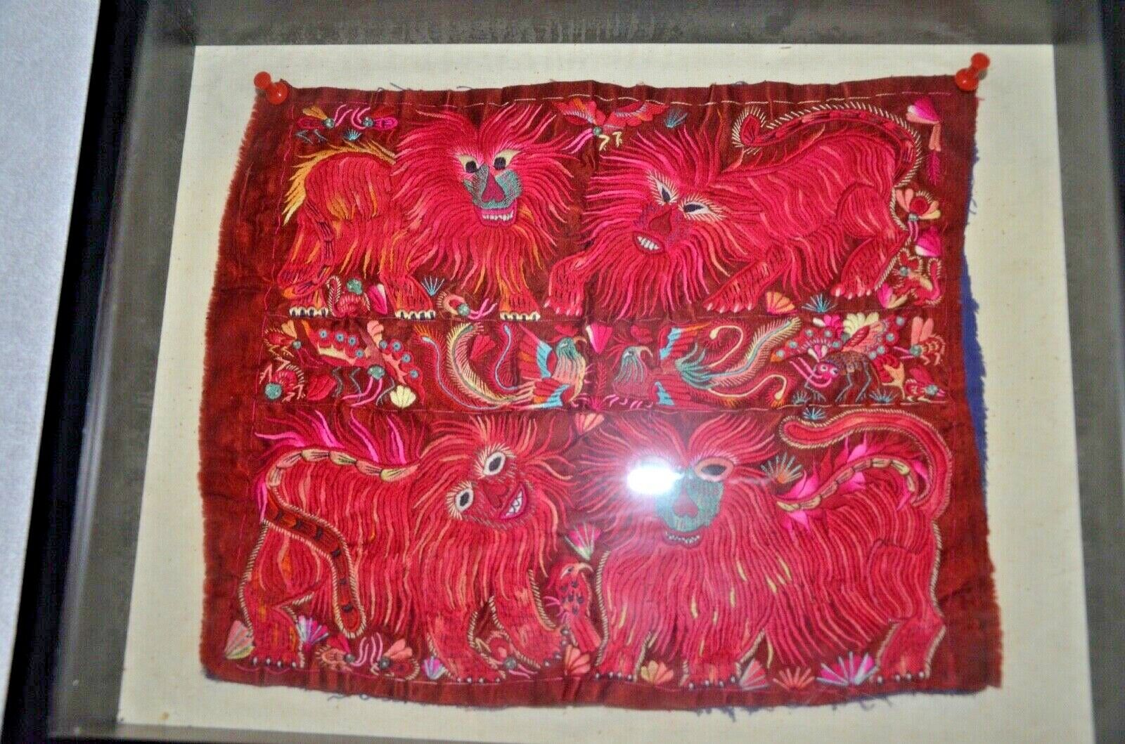 Exquisite FINE ANTIQUE/ VINTAGE Asian EMBROIDERED SILK Tapestry EMBROIDERY 