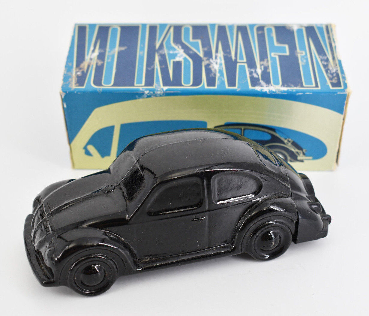 AVON Vintage Volkswagen Beetle Black Glass Car Wild Country Aftershave Bottle