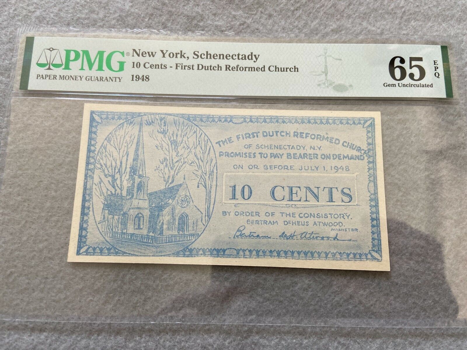 1948 First Dutch Reformed Church Schenectady New York 10 Cents PMG Certified