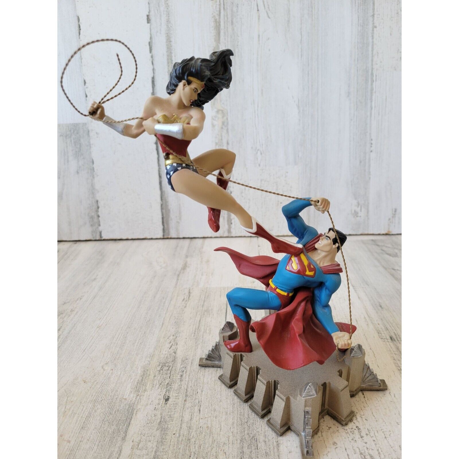 DC Superman Wonder woman statue figurine vintage