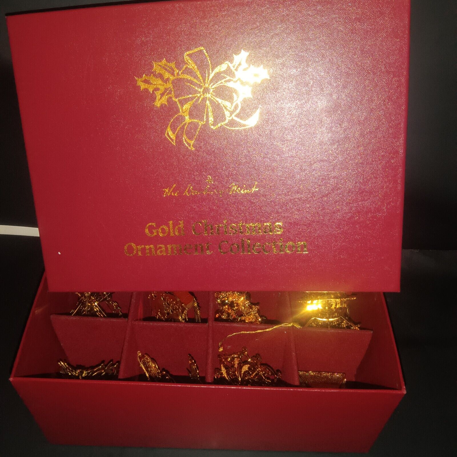Danbury Mint Gold Christmas  12 Ornaments Incl Orig Box (mixed Years  1981-2006)