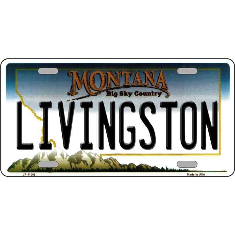 Livingston Montana State License Plate Metal Sign Plaque Car Truck Wall Home