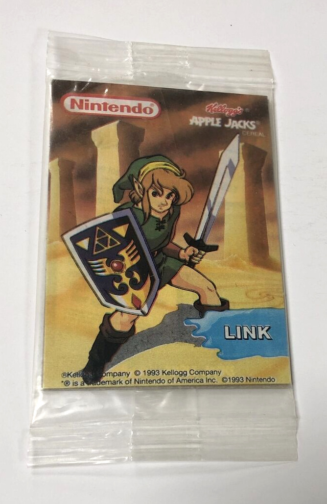 Nintendo Legend Of Zelda LINK Card Kelloggs Apple Jacks 1993 Sealed