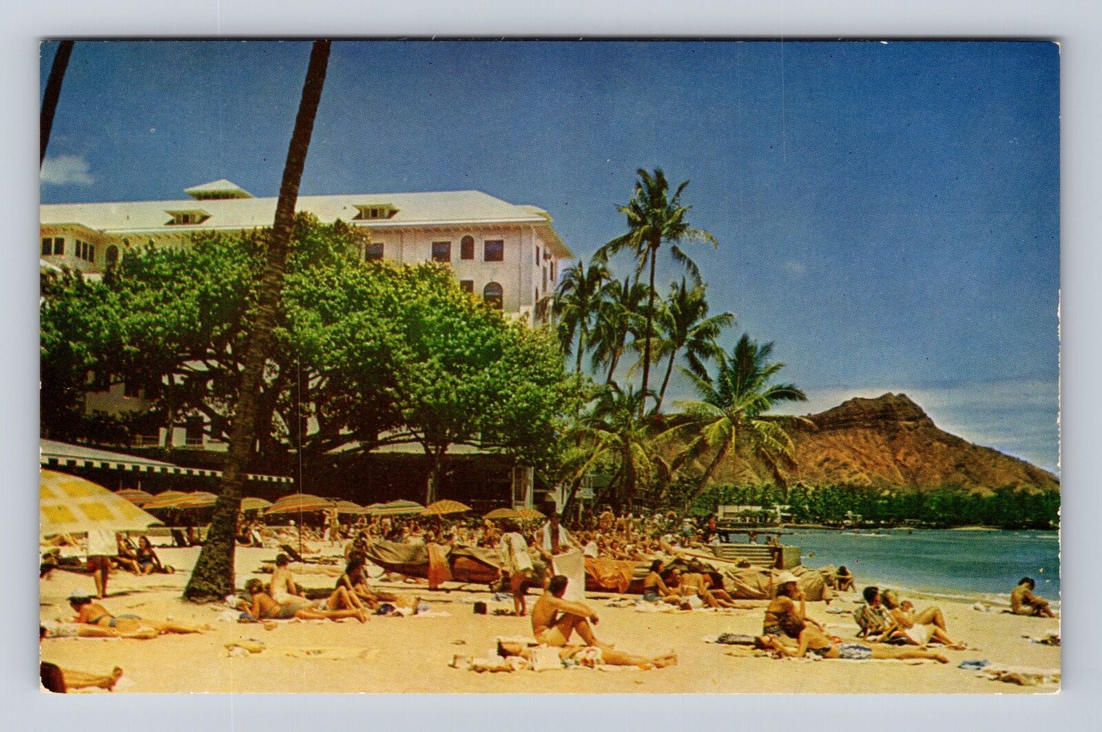 Waikiki HI-Hawaii, Moana Banyan, Moana Hotel, Advertising Vintage Postcard