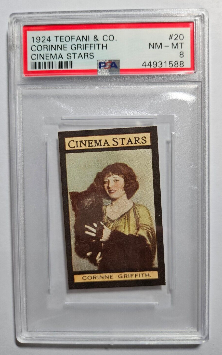 1924 TEOFANI CINEMA STARS #20 CORINNE GRIFFITH PSA 8 NM-MT HIGHEST GRADED POP 1
