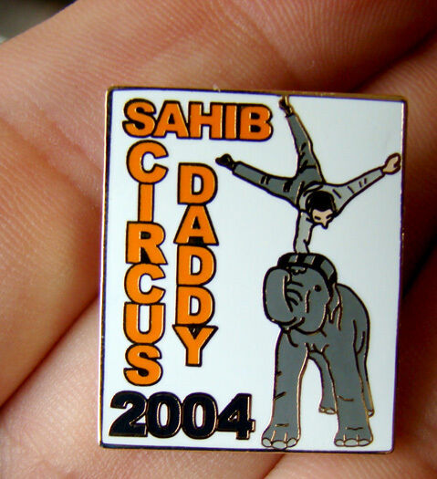Vintage SAHIB SHRINER CIRCUS Elephant Trainer LAPEL PIN Badge SARASOTA FLORIDA