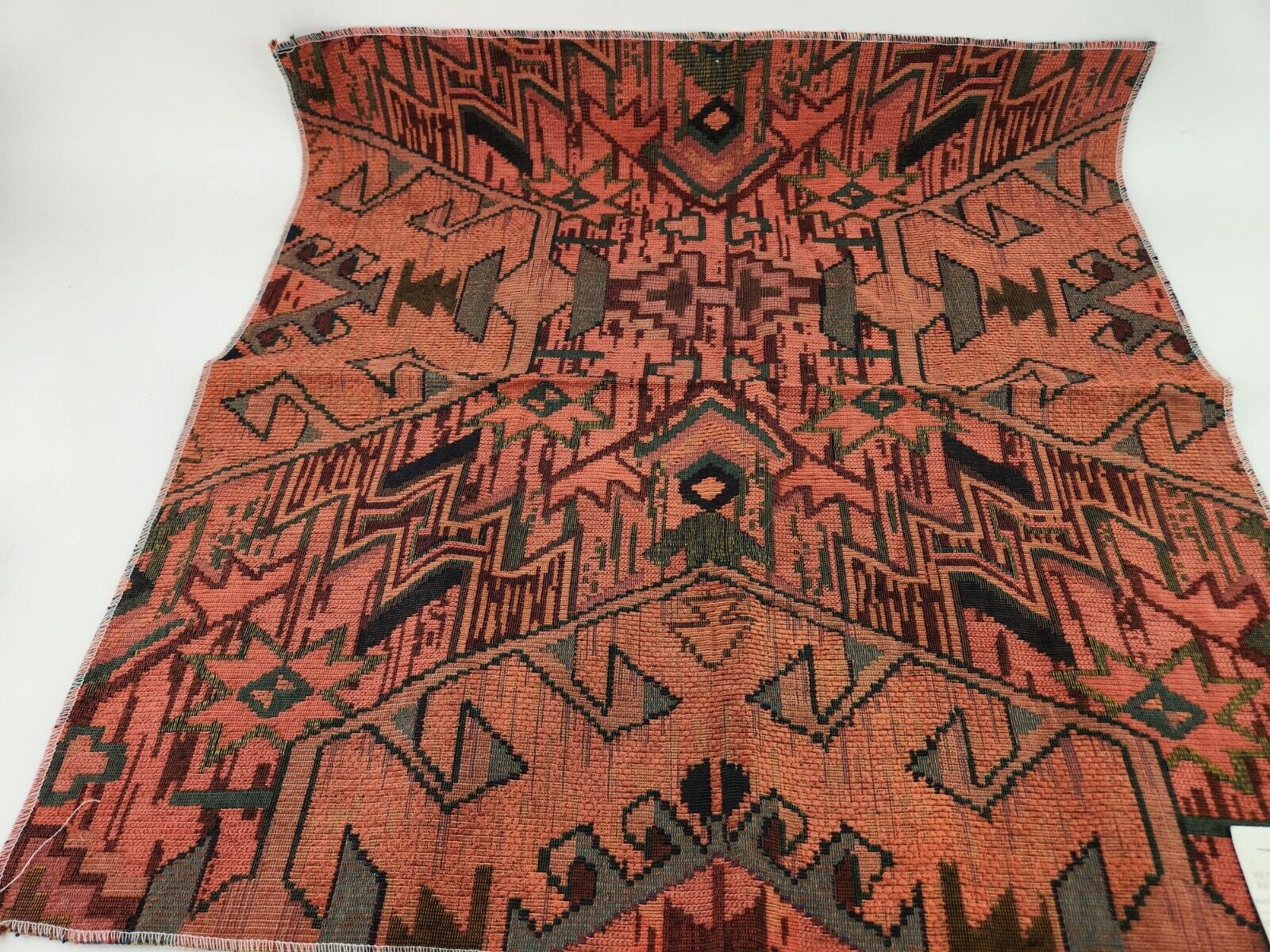 Fairmount Vtg Upholstery Fabric Sample Maroon Reddish Brown Southwestern Design