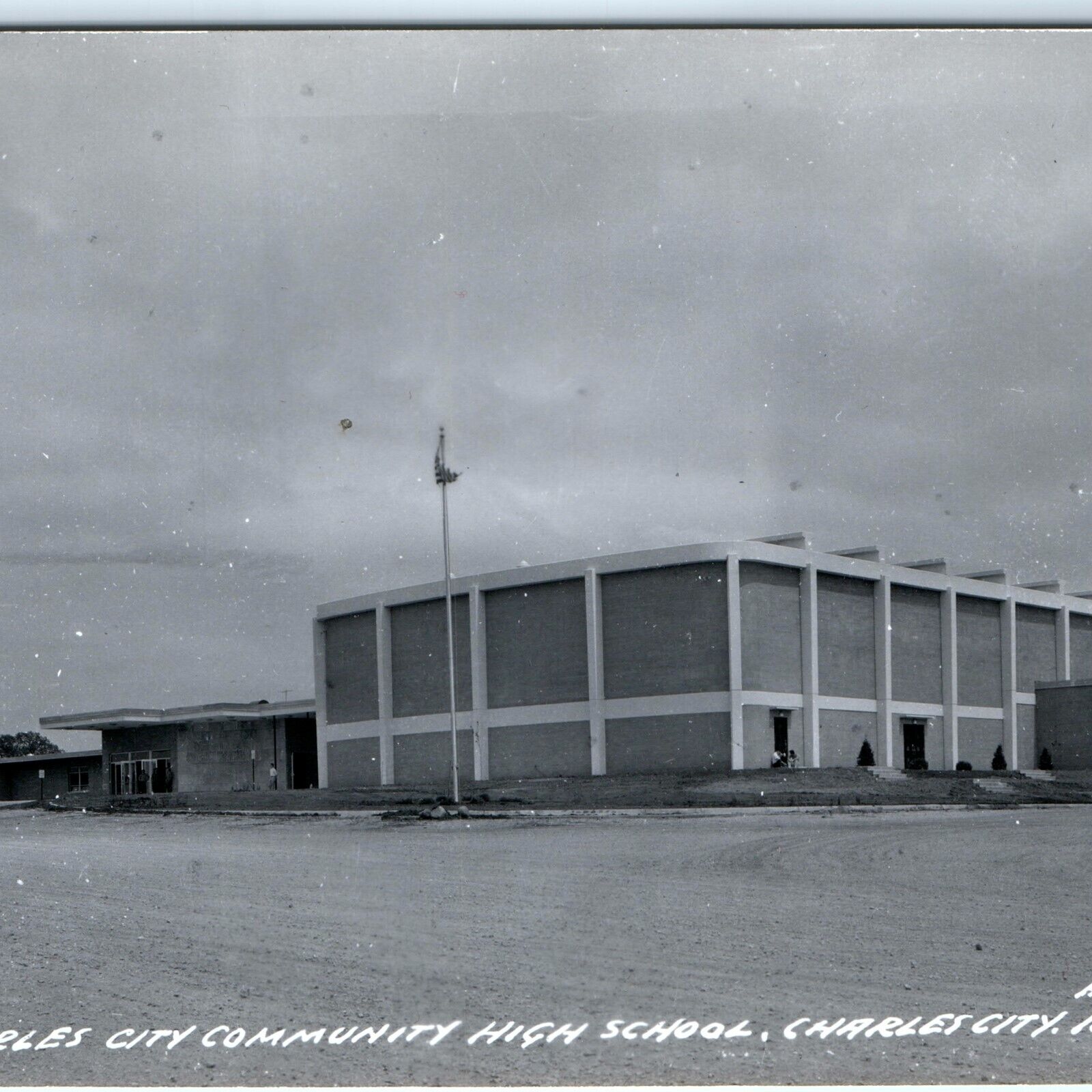 c1950s Charles City, IA RPPC Community High School Gym Real Photo Postcard A109