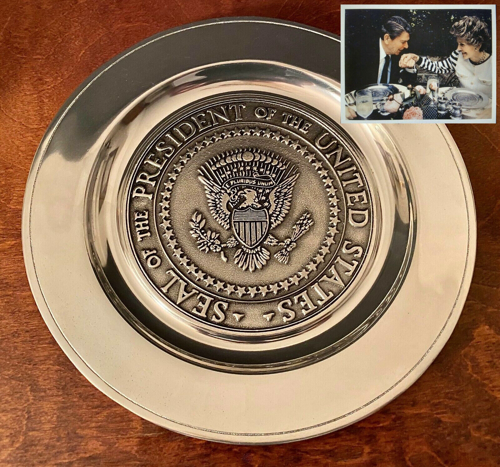 President Ronald & Nancy Reagan Wilton Armetale® Presidential Seal Charger Plate