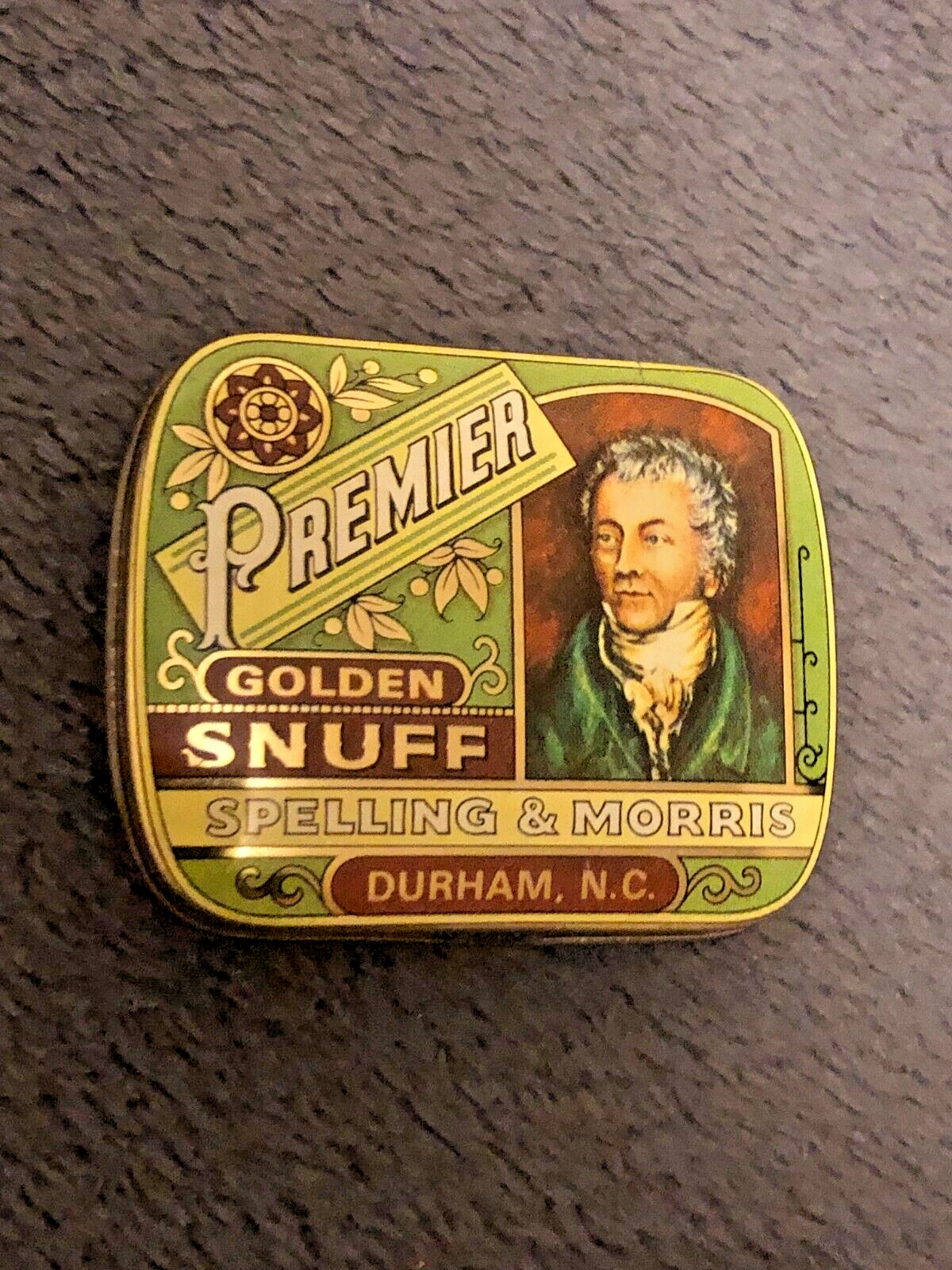 Superb Vintage Premier Golden Snuff Container.