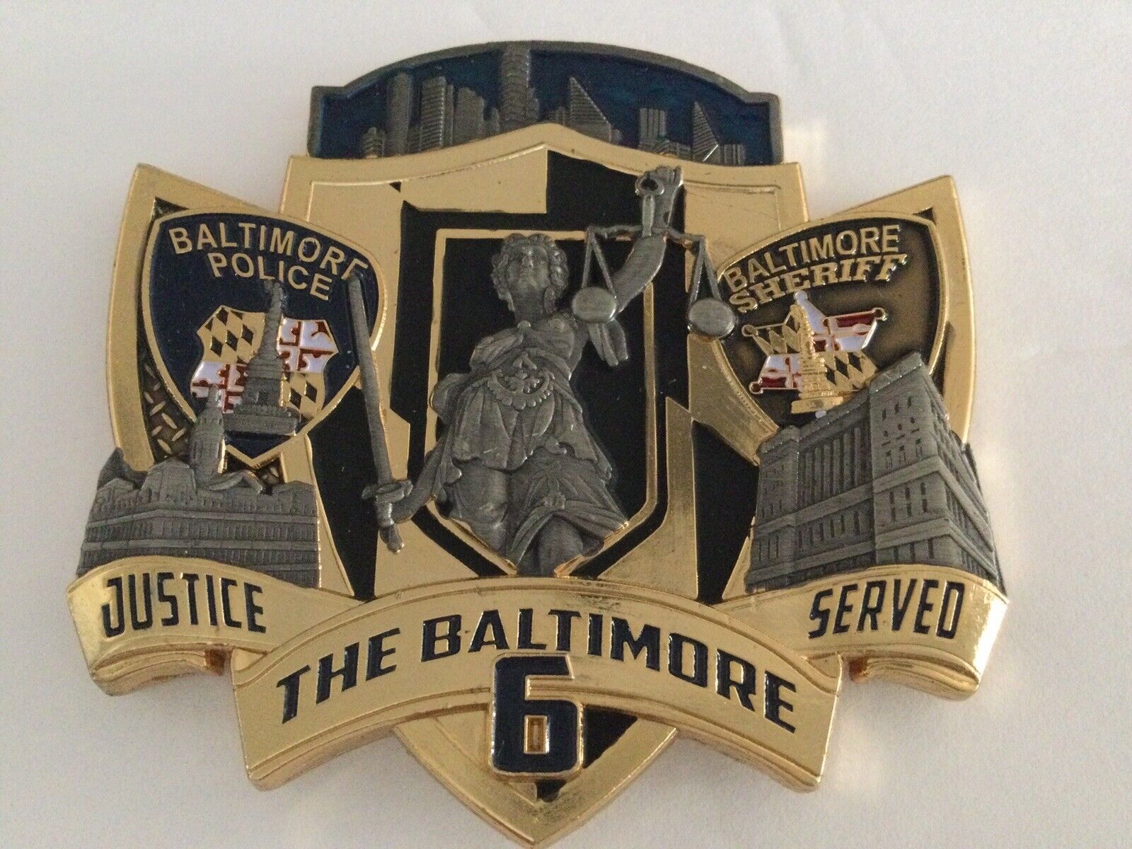Rare Large Baltimore Maryland Police 6 “ Cover Your Six” Police Challenge Coin