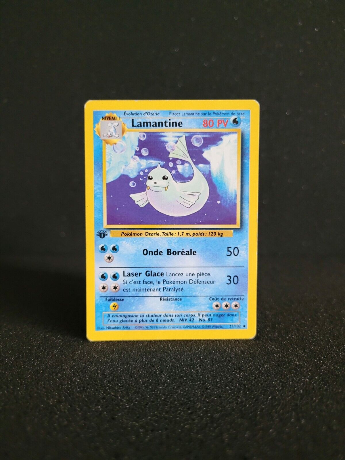 Pokemon Lamantine Card - Edition 1 - 25/102 Base Set FR (Dewgong, Jugong)