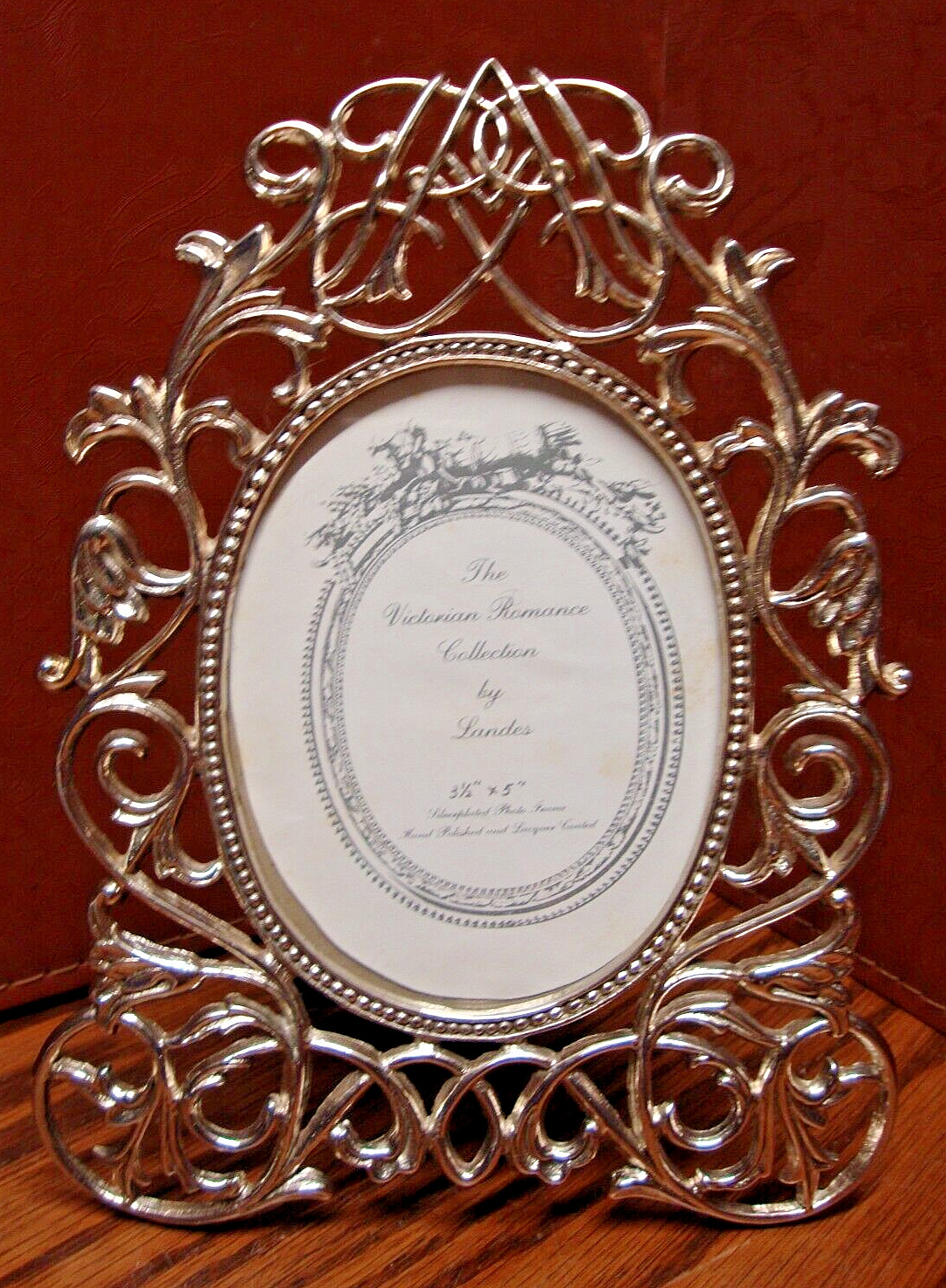 PHOTO FRAME Silver-Plated THE VICTORIAN ROMANCE COLLECTION by Landes 3.5x5\