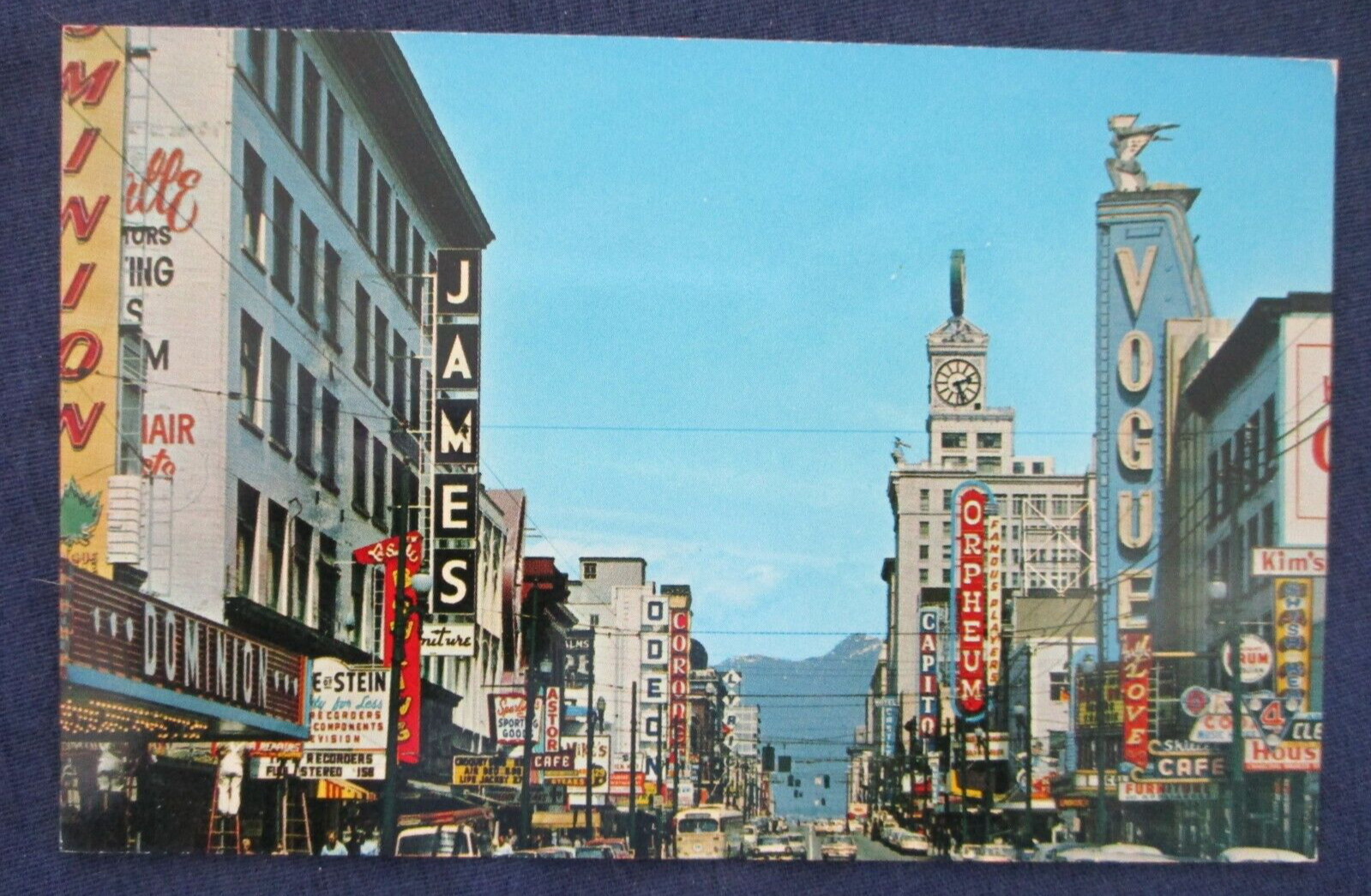 1960s Vancouver British Columbia Canada Street Scene & Movie Theater Postcard