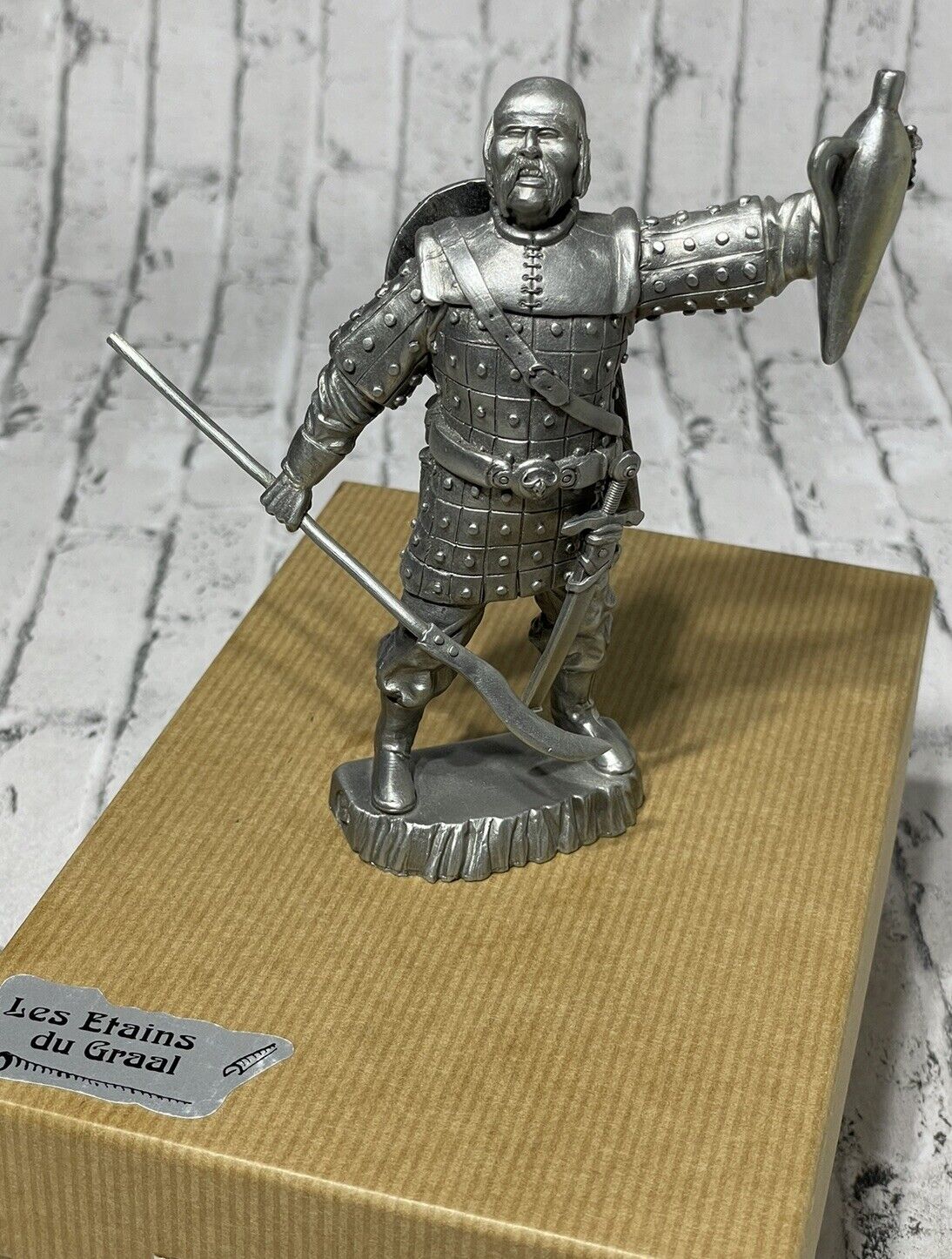 Samourai Warrior Pewter Figurine by Les Etains du Graal Made in France with Box