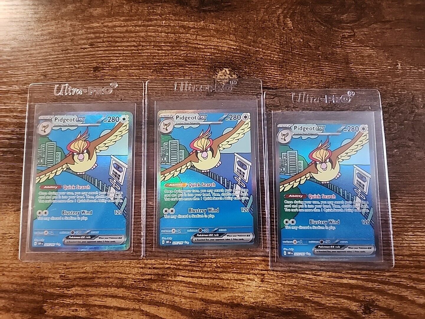 Pokemon Pidgeot Ex Cards Lot Of 3 All.near Mint.