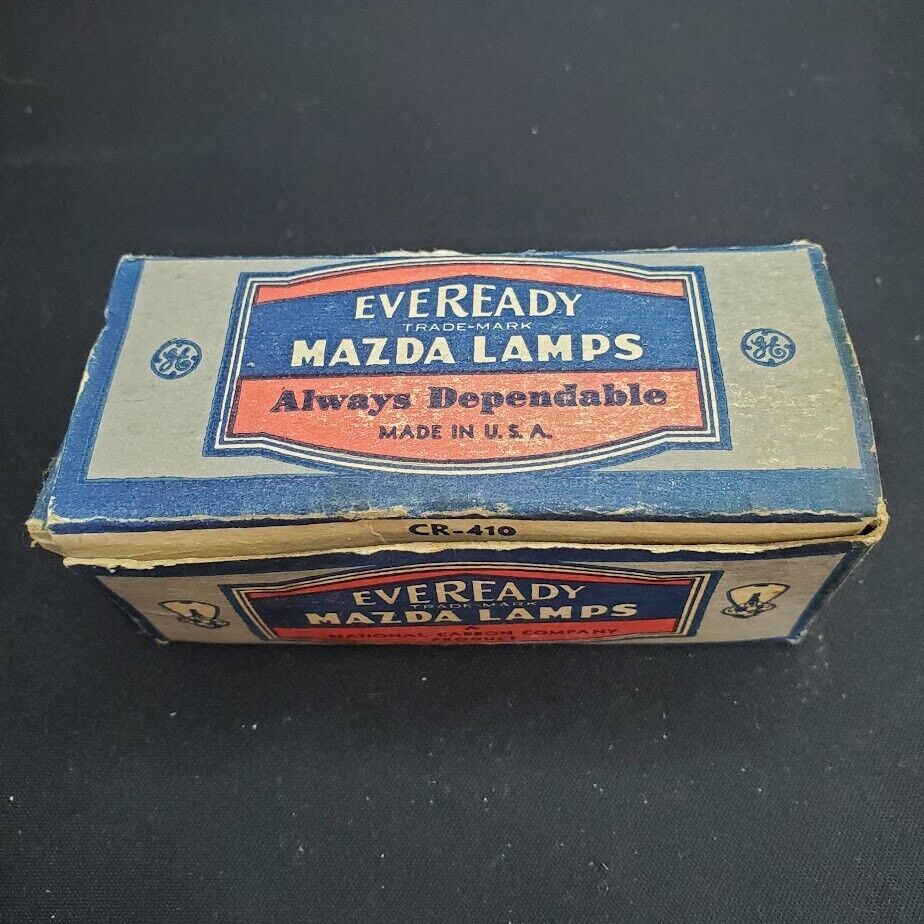 Eveready Mazda Automobile Lamps Advertising w/ Box Bulbs Vintage