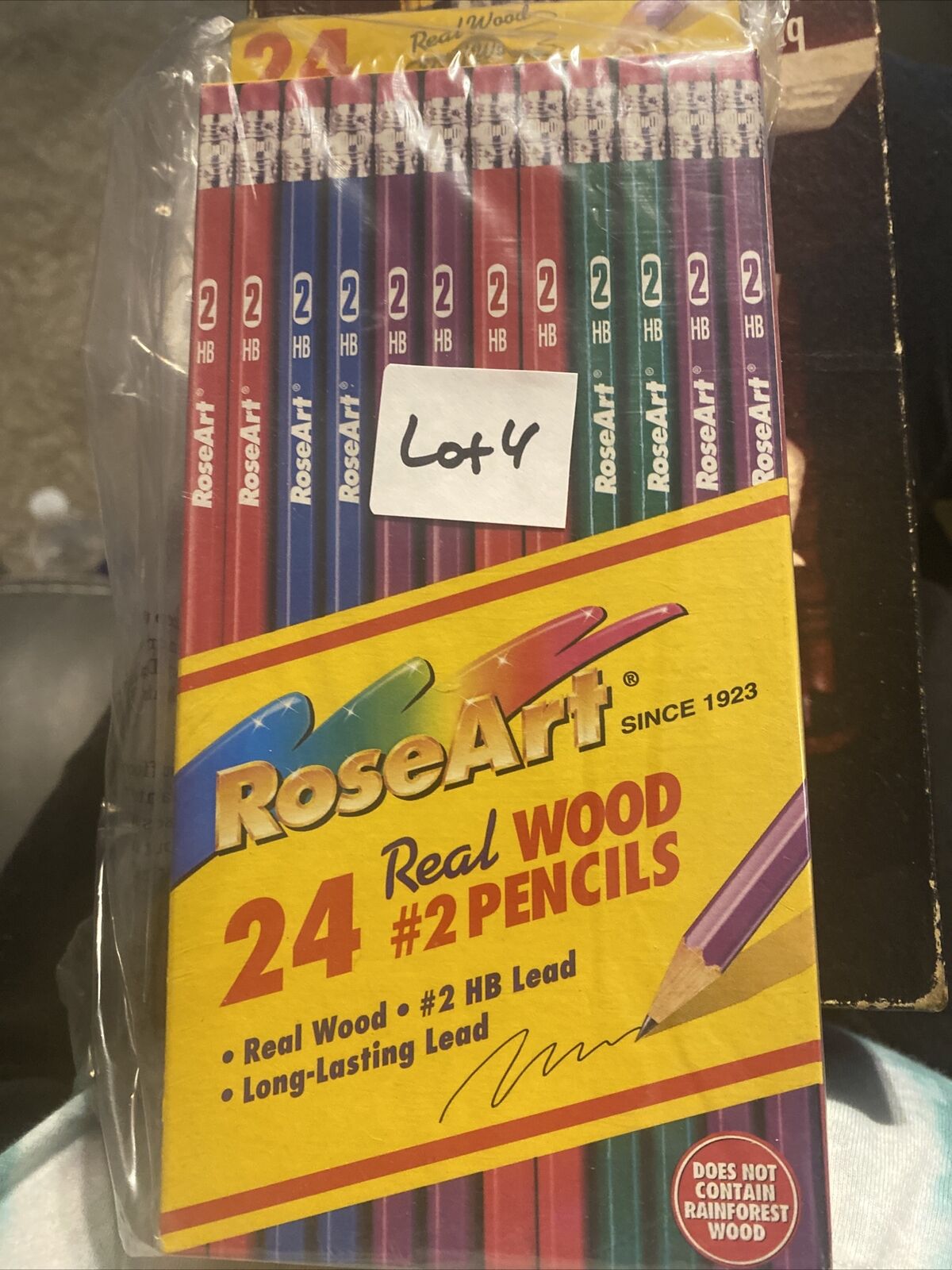 Vintage 1997 RoseArt #2 HB Real Wood (not Rainforest wood) 24 In A Box Two Box’s