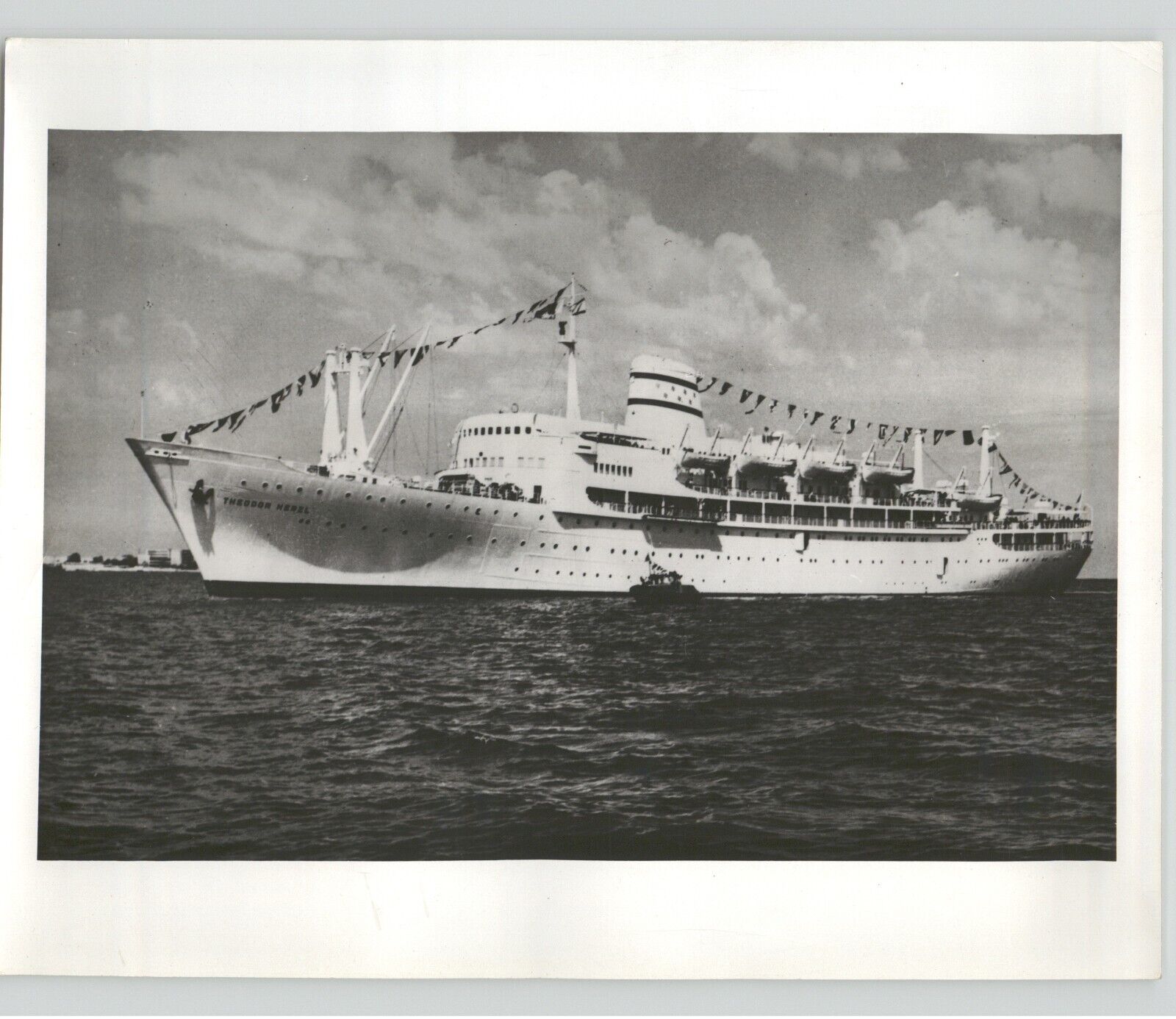 Beautiful Flagged Passenger LINER SHIP Theodor Herzl VINTAGE 1966 Press Photo
