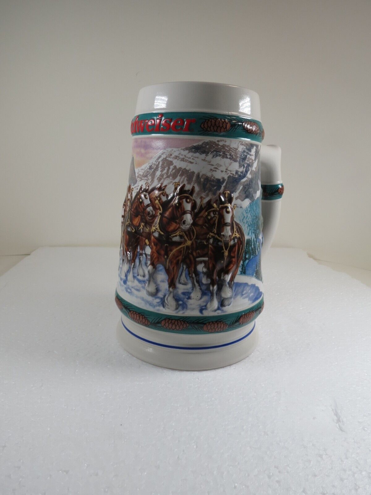 BUDWEISER STEIN 1993 Special Delivery Budweiser Holiday Beer Stein Collection